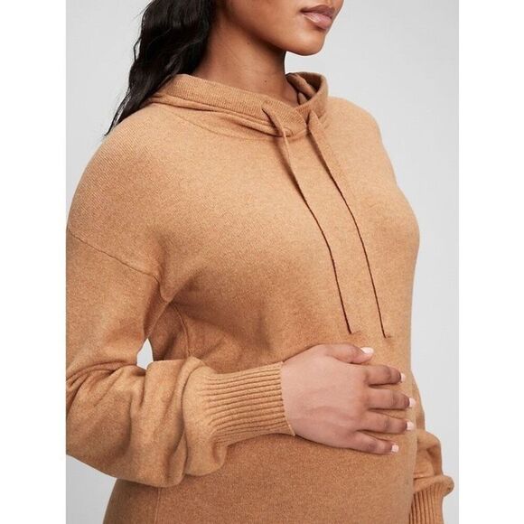 Gap Maternity camel brown sweatshirt hoodie size XS - Picture 2 of 6